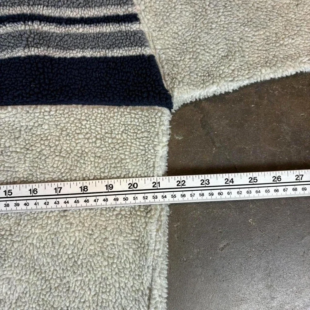 Vintage y2k Gap cream and navy striped hoodie Men's Size Medium - Picture 5 of 5